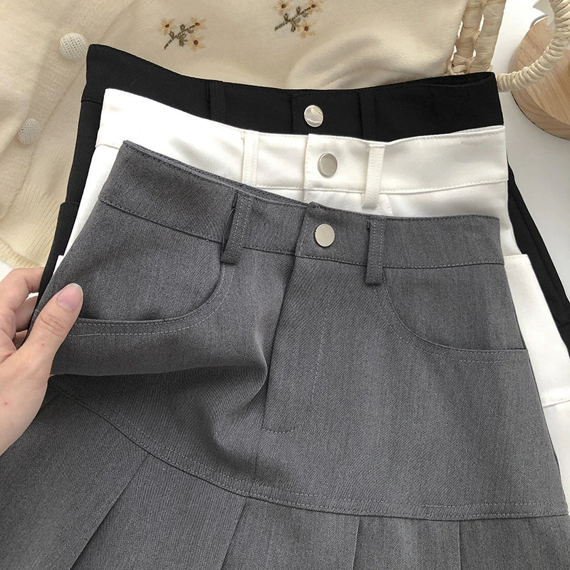 Vintage High Waist Pleated Skirt College Style - Lunara shop