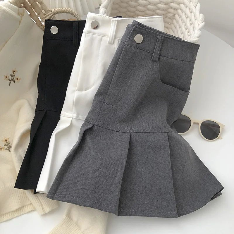 Vintage High Waist Pleated Skirt College Style - Lunara shop