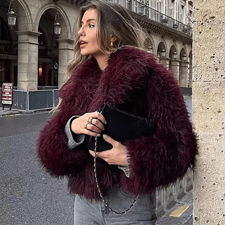 Elegant Faux Fur Coat Warm Fluffy - Lunara shop