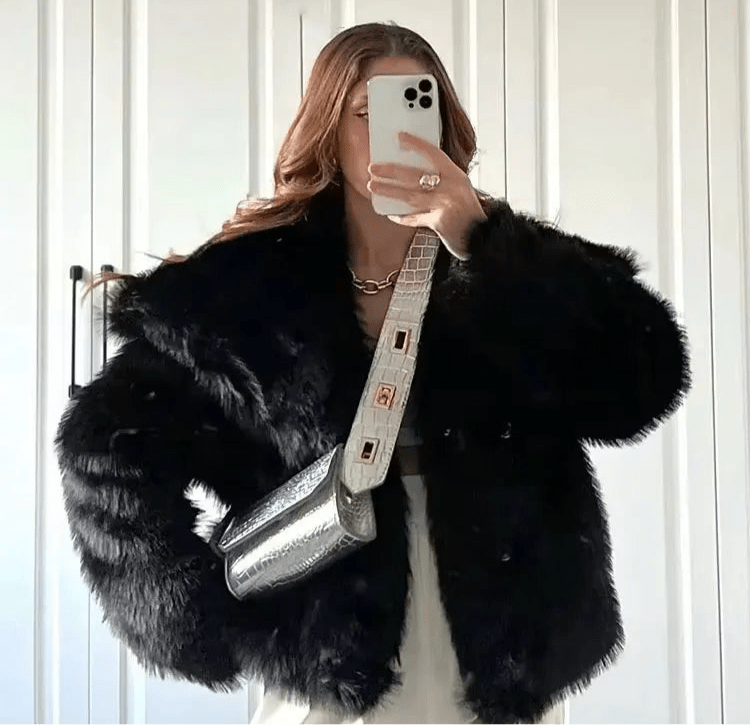 Elegant Faux Fur Coat Warm Fluffy - Lunara shop