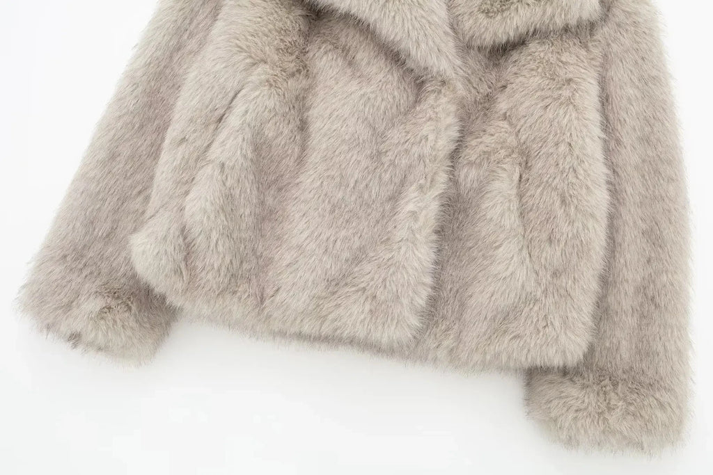 Elegant Faux Fur Coat Warm Fluffy - Lunara shop