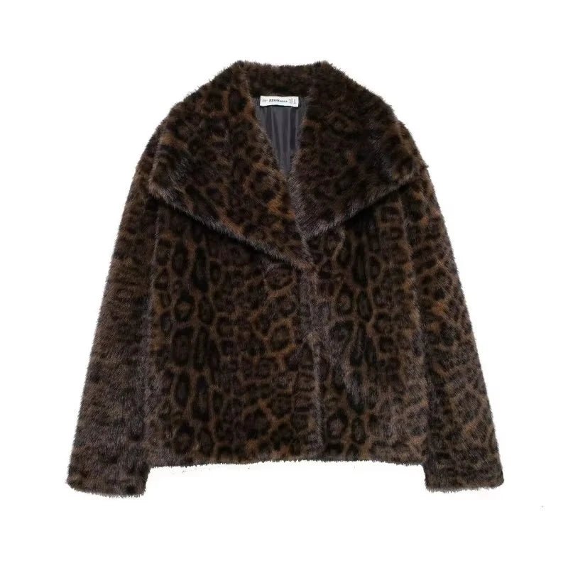 Elegant Faux Fur Coat Warm Fluffy - Lunara shop