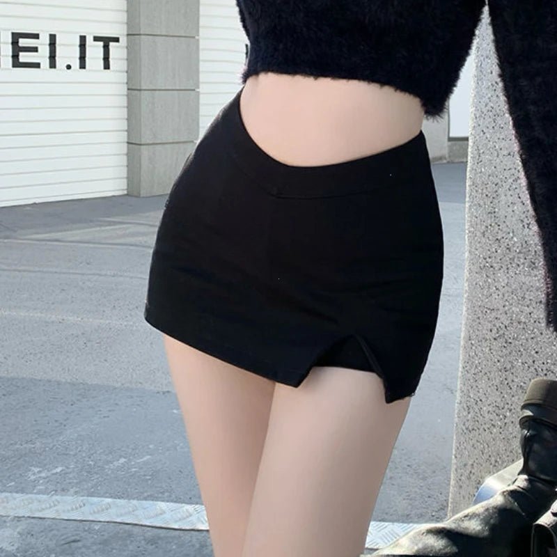 Black Split Mini Skirt - Lunara shop