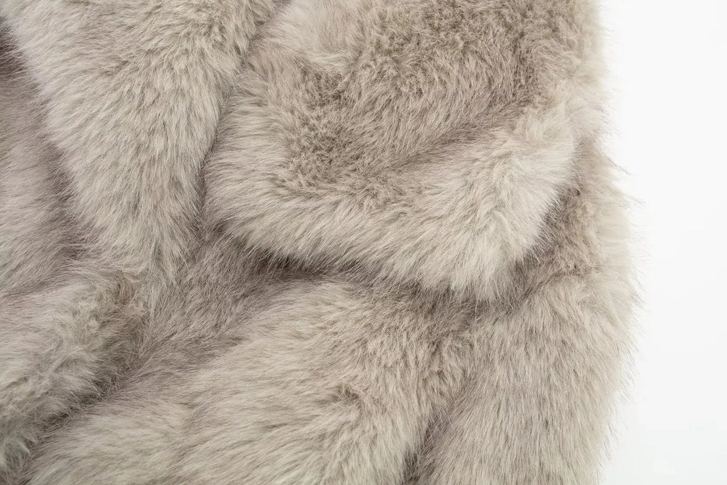 Elegant Faux Fur Coat Warm Fluffy - Lunara shop