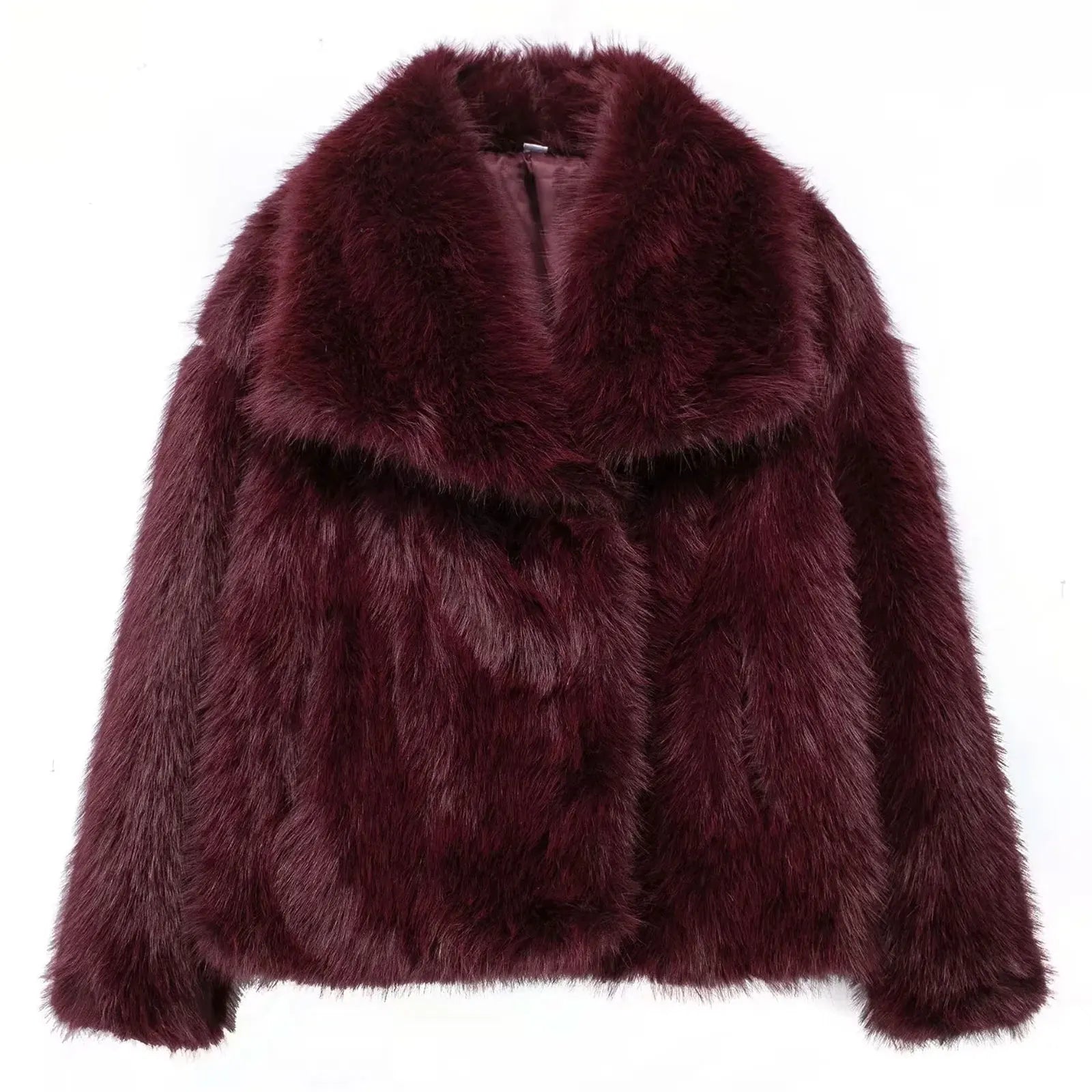Elegant Faux Fur Coat Warm Fluffy