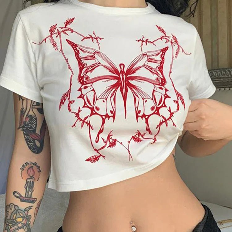 Vintage Fairy Grunge Butterfly 90S Women T-shirt - Lunara shop