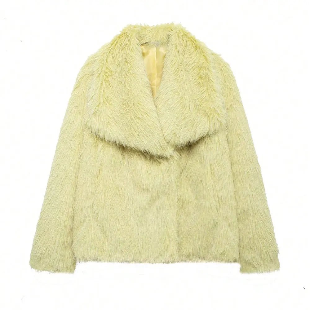 Elegant Faux Fur Coat Warm Fluffy - Lunara shop