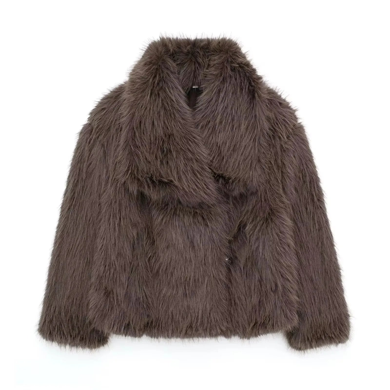 Elegant Faux Fur Coat Warm Fluffy - Lunara shop