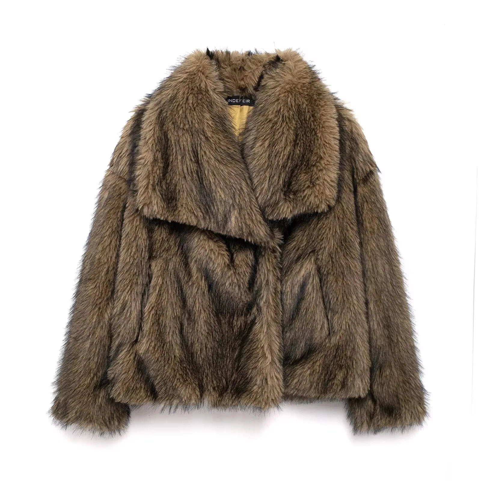 Elegant Faux Fur Coat Warm Fluffy - Lunara shop