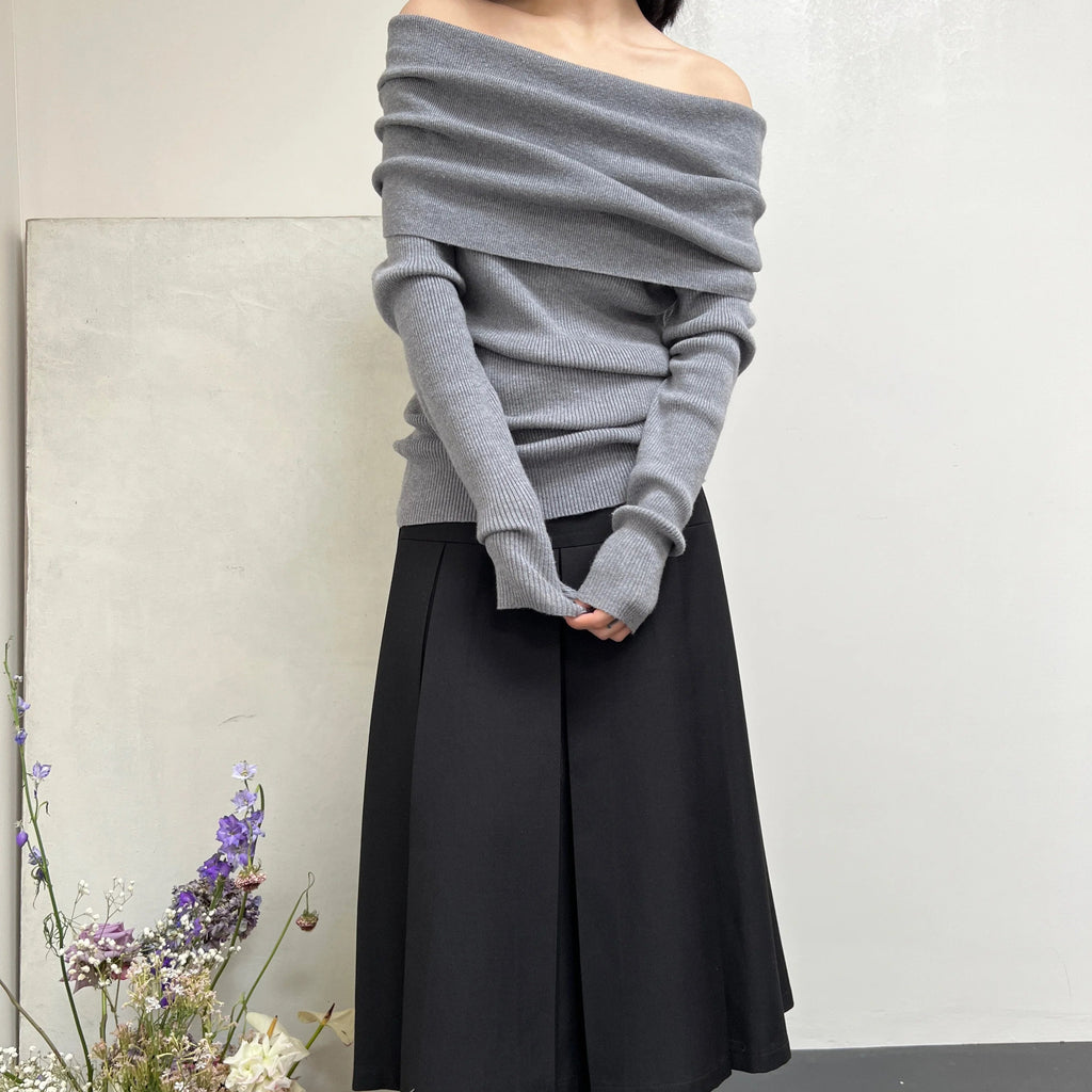 Autumn Winter Off Shoulder Sweater - Lunara shop