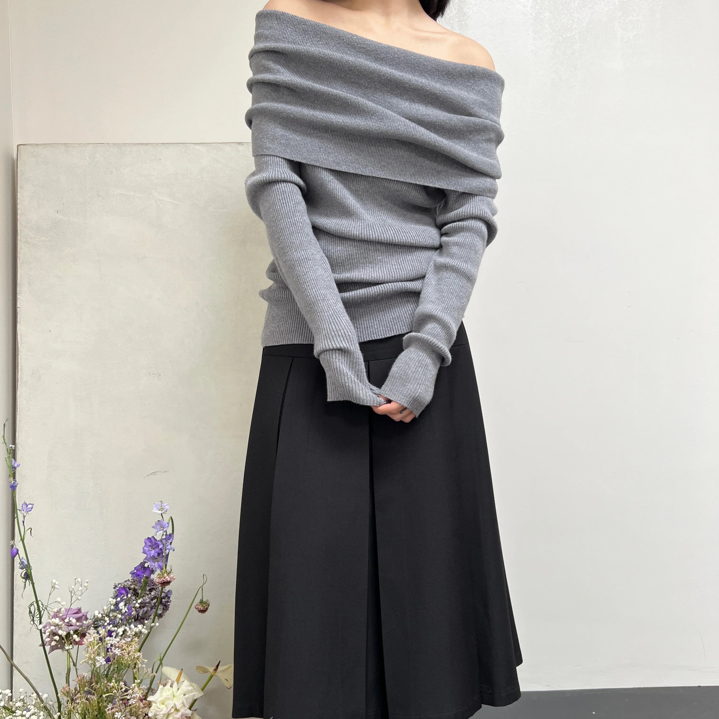 Autumn Winter Off Shoulder Sweater - Lunara shop