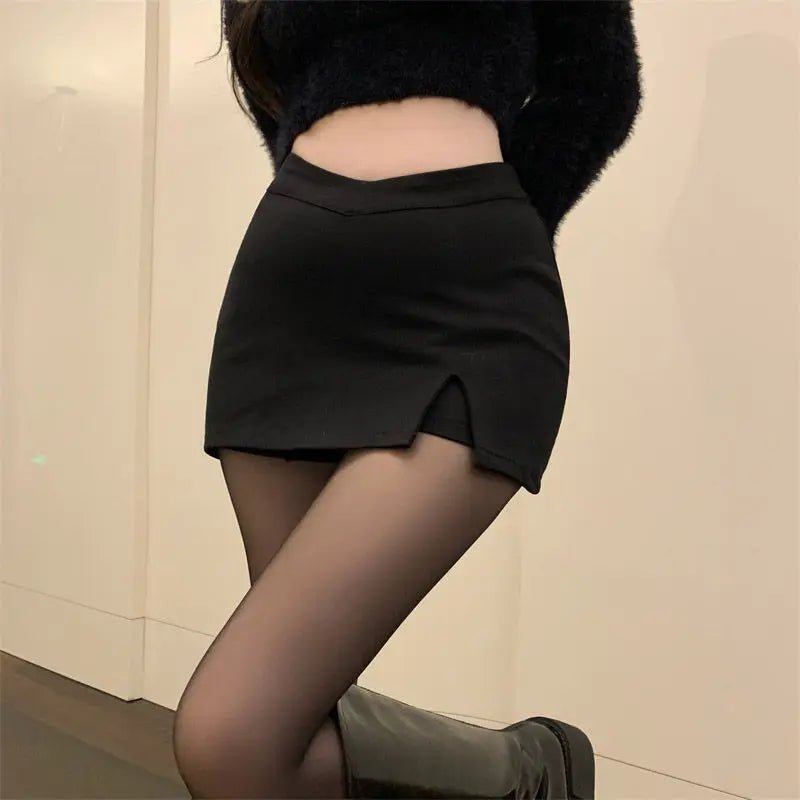 Black Split Mini Skirt - Lunara shop