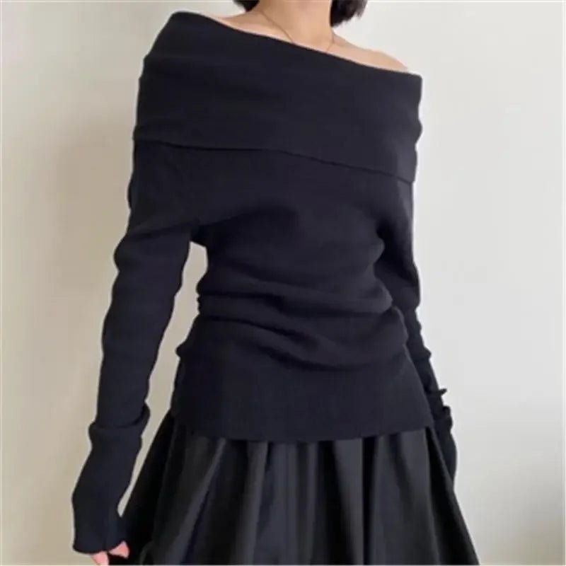 Autumn Winter Off Shoulder Sweater - Lunara shop