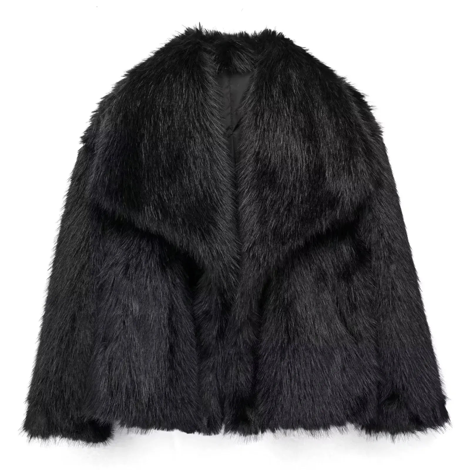 Elegant Faux Fur Coat Warm Fluffy - Lunara shop