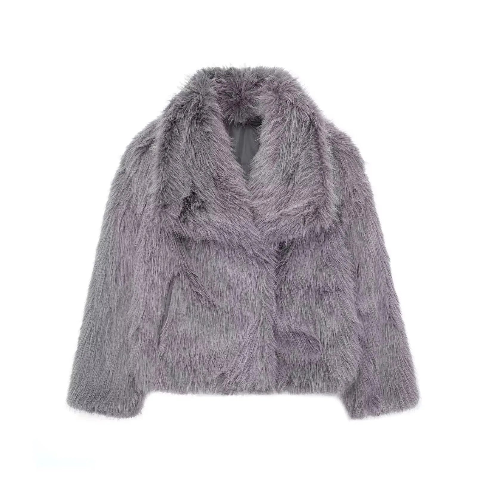 Elegant Faux Fur Coat Warm Fluffy - Lunara shop