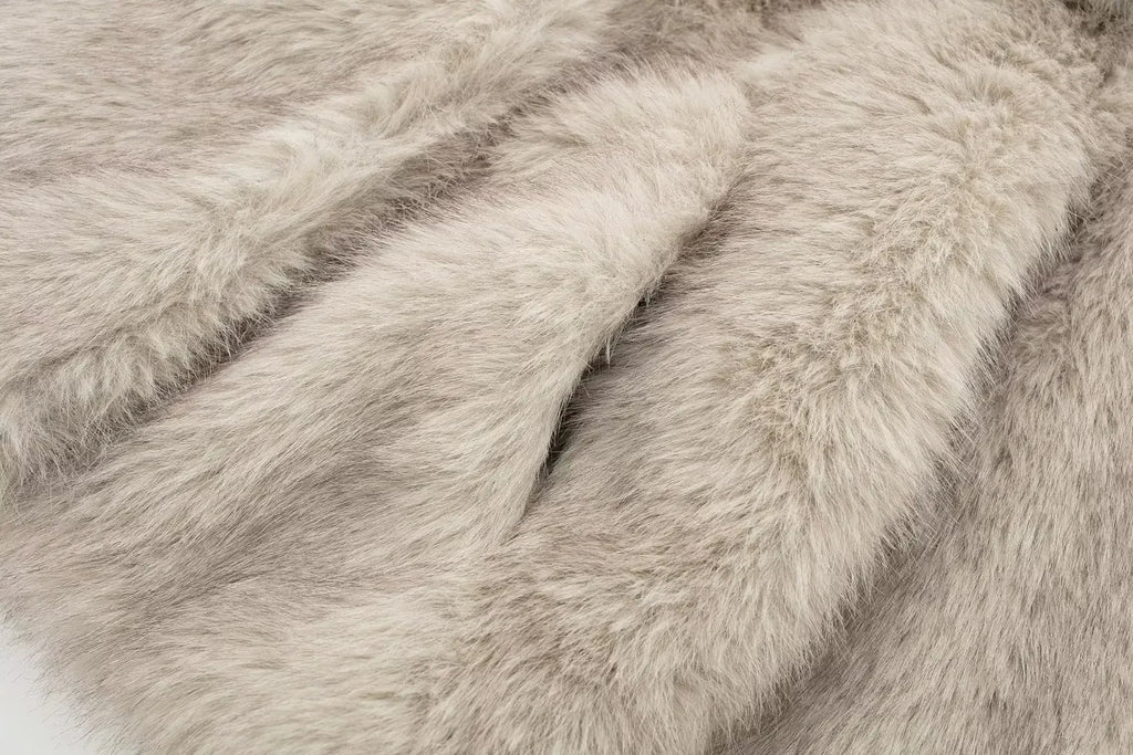 Elegant Faux Fur Coat Warm Fluffy - Lunara shop